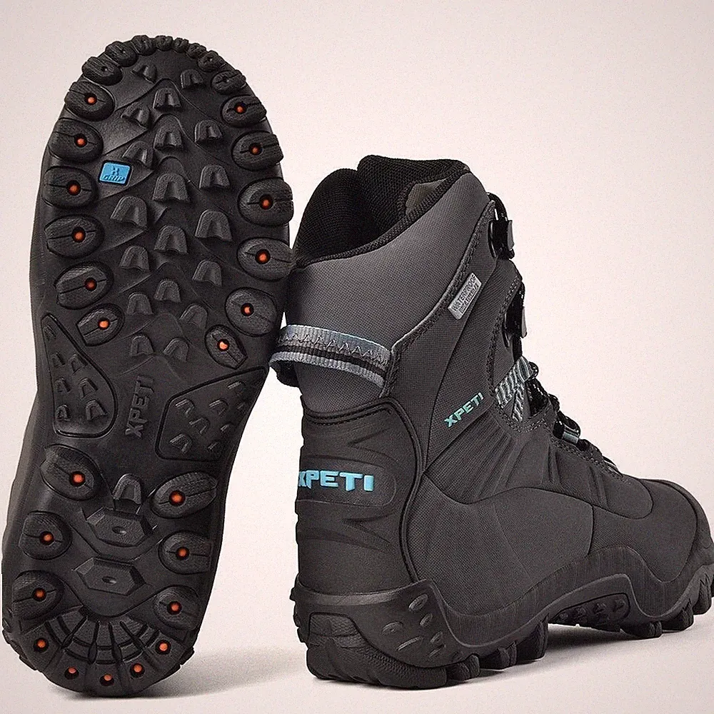 XPETI Womens Thermator 8" Waterproof Insulated Hiking Boots Dk Gray Sz 10.5 NEW